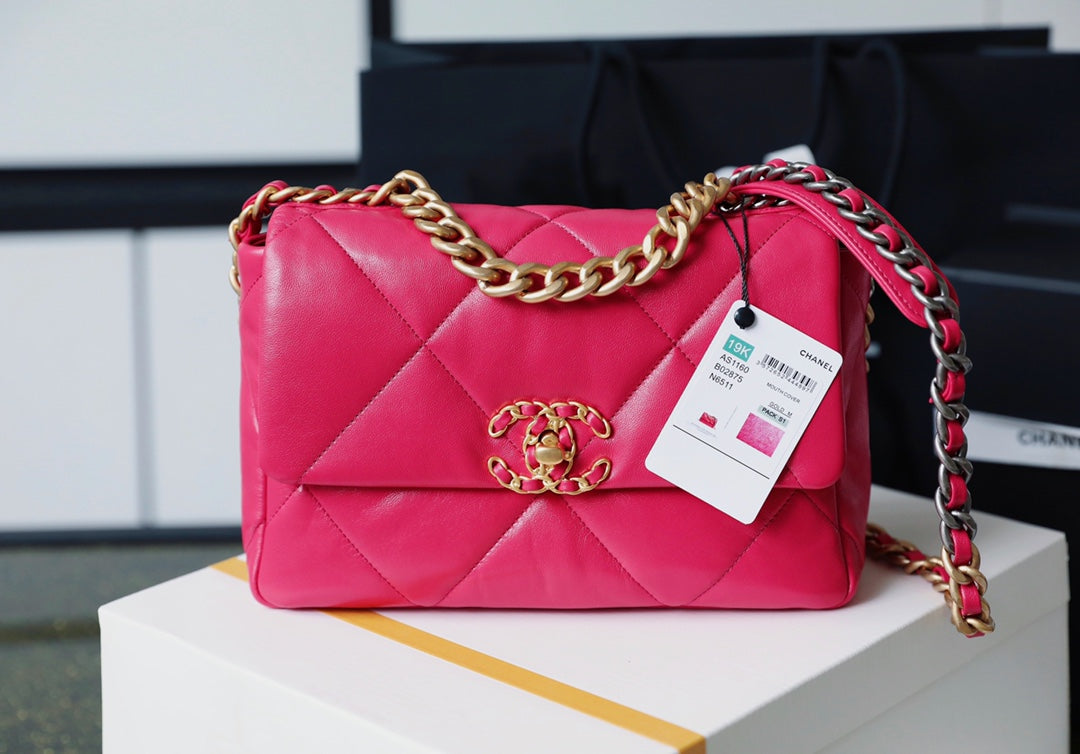 Chanel 19Bag-小號桃紅色