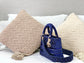 Dior Lady D-Lite黛妃包-天鵝絨刺繡藍色