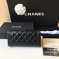 Chanel Leboy 翻蓋長夾-黑色羊皮銀扣