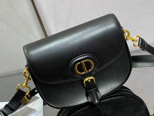 Dior Bobby-中號22cm-黑色牛皮