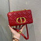 Dior Caro 小號20cm-紅色小牛皮
