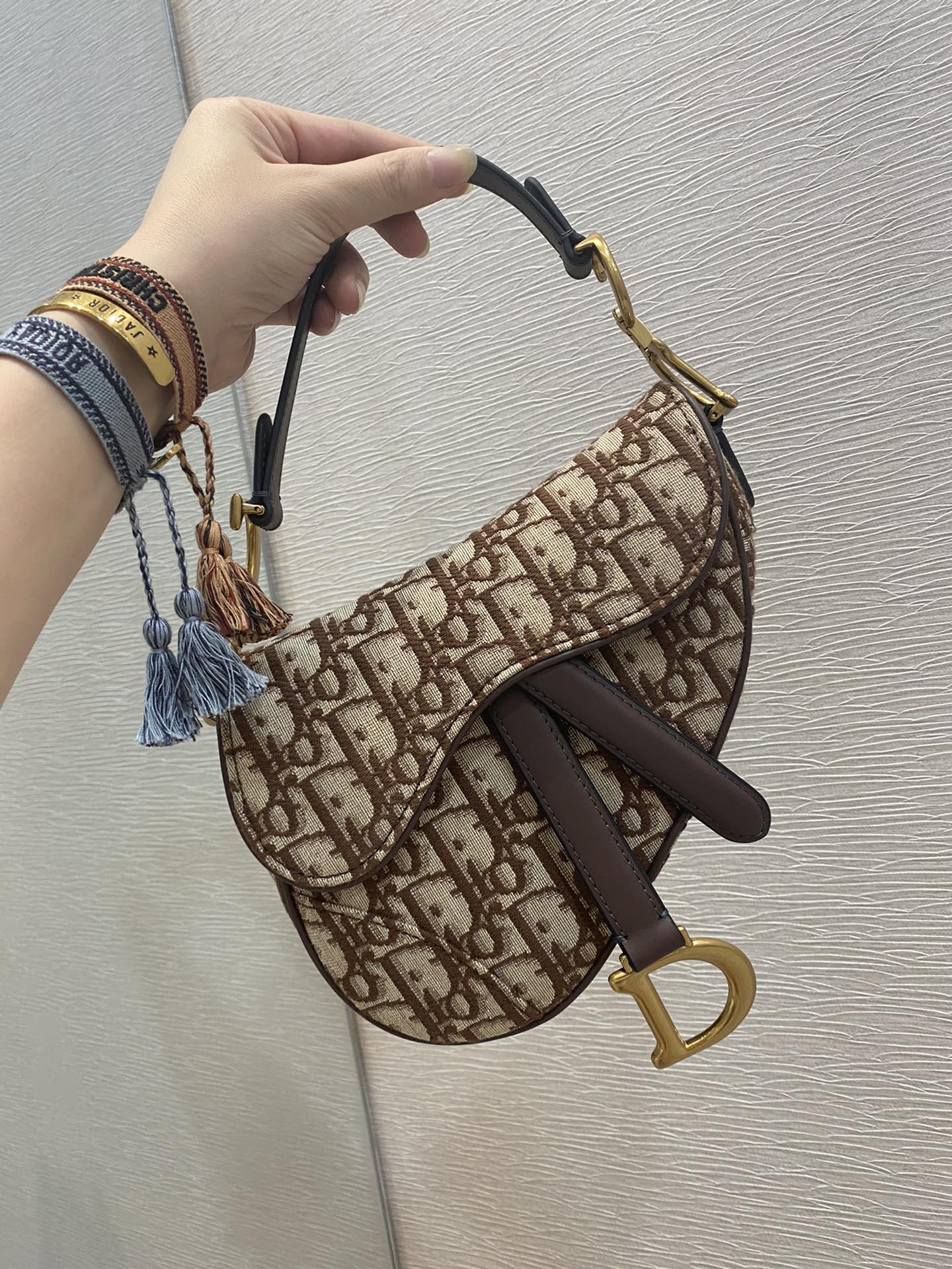 Dior Saddle 馬鞍包-小號咖啡棕色-19.5cm