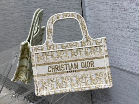 Dior Book Tote-Mini 23cm-金字老花 聖誕限定