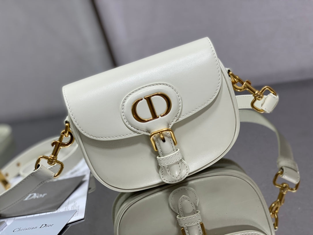 Dior Bobby-小號18cm-白色牛皮