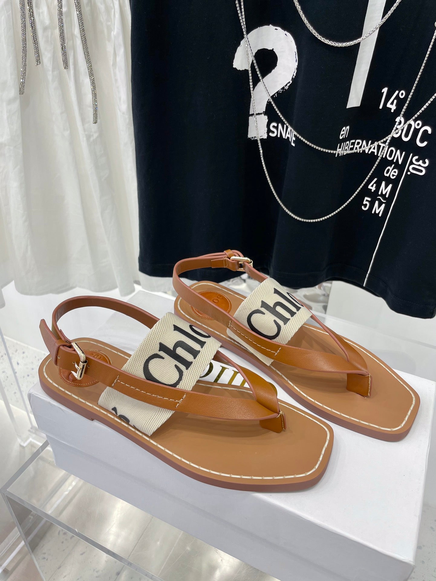 Chloe鞋-Chloe Woody Logo 涼鞋