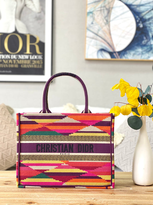 Dior Book Tote-小號36.5cm-七彩虹