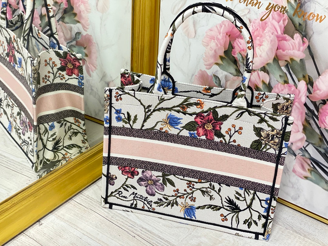 Dior Book Tote-小號36.5cm-月季花
