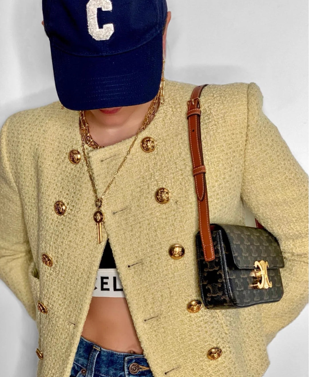 Celine Triomphe老花腋下包