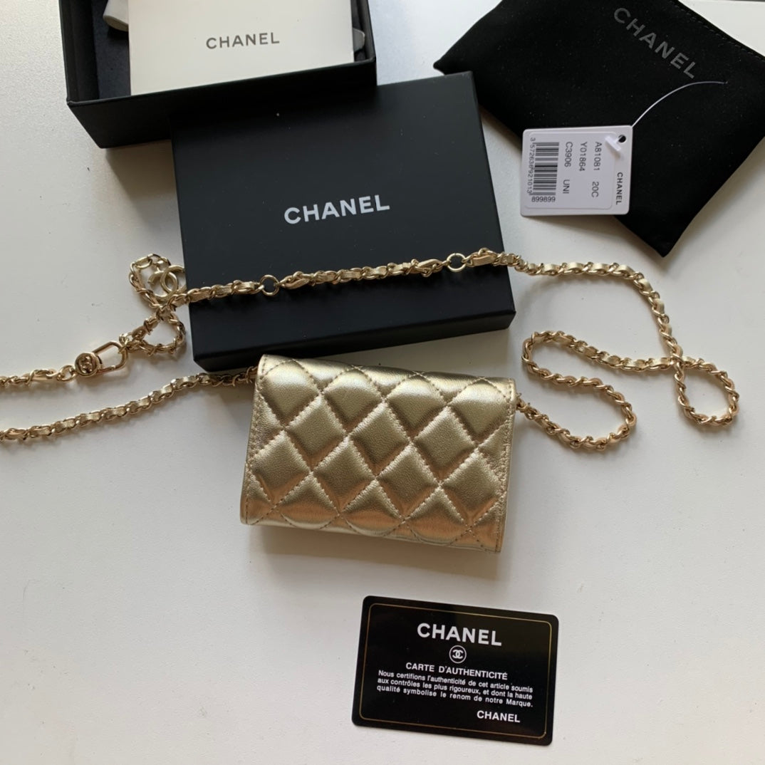 Chanel CF 鏈條零錢卡包