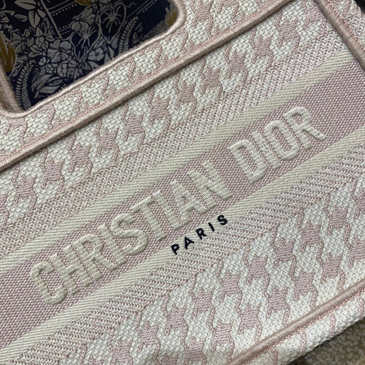 Dior Book Tote-Mini 23cm-粉色千鳥格