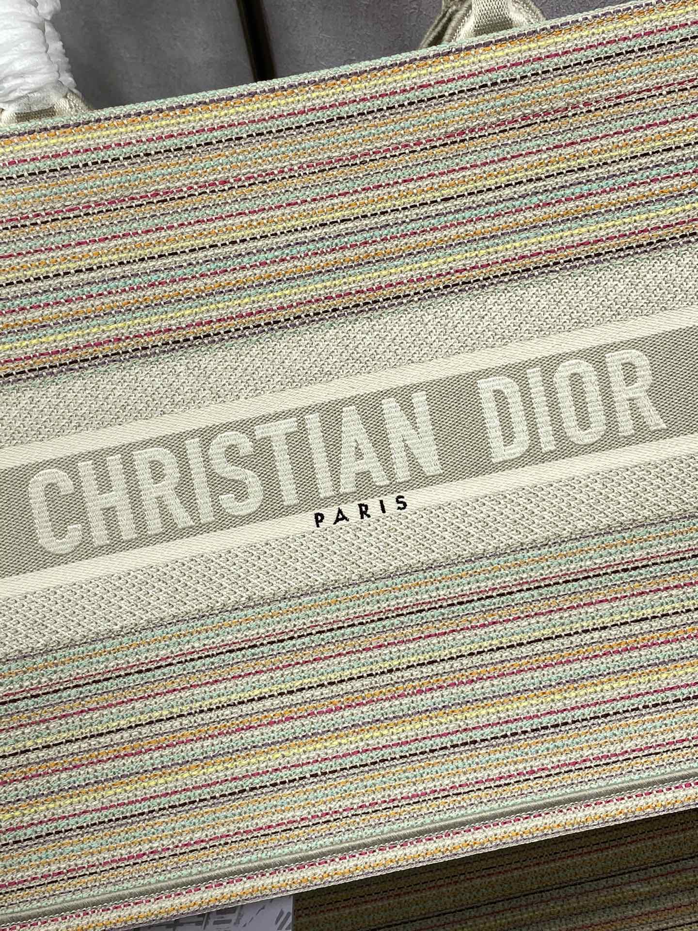 Dior Book Tote-小號36.5cm-金絲條紋