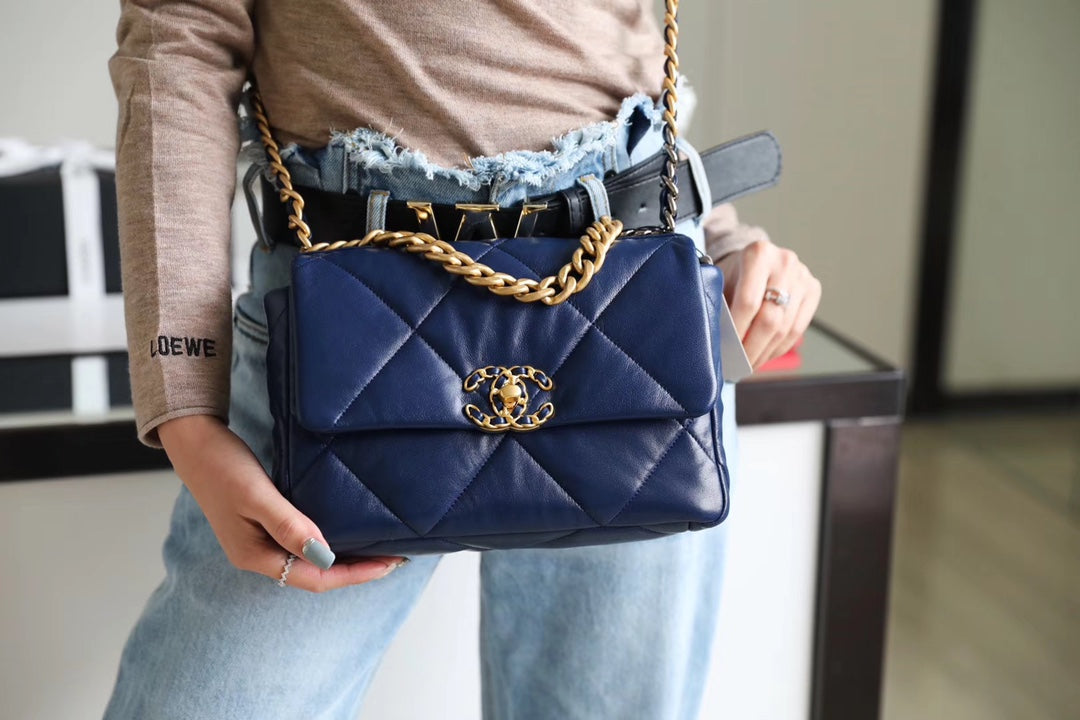 Chanel 19Bag-小號深藍