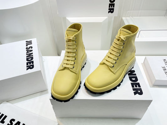 Jil sander-2022秋冬 爆休閒系列 厚底透明跟休閒短靴 情侶款