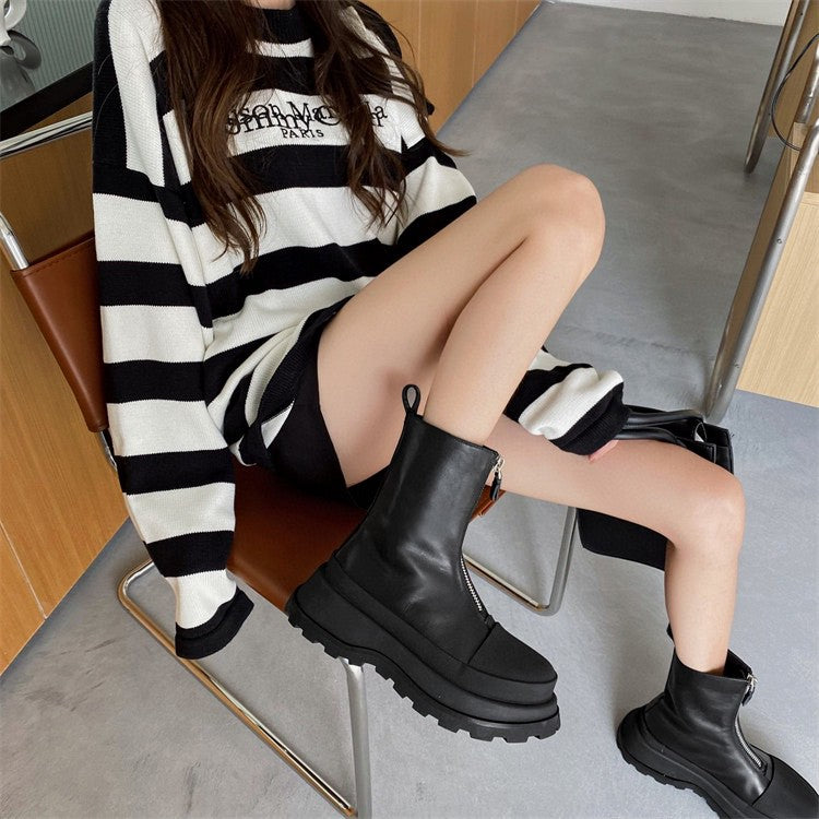 Jil sander-厚底短鞋 上身圖