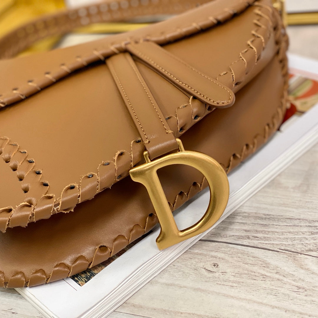 Dior Saddle 馬鞍包-編織-大號焦糖色-25.5cm