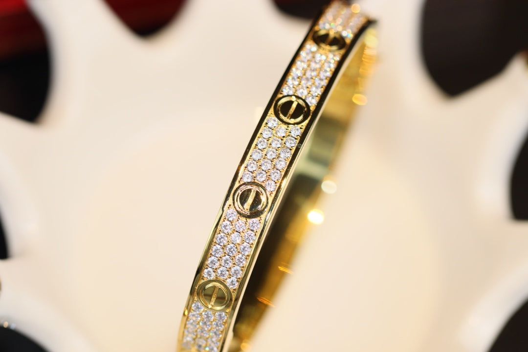 Cartier Love寬版滿天星手鐲