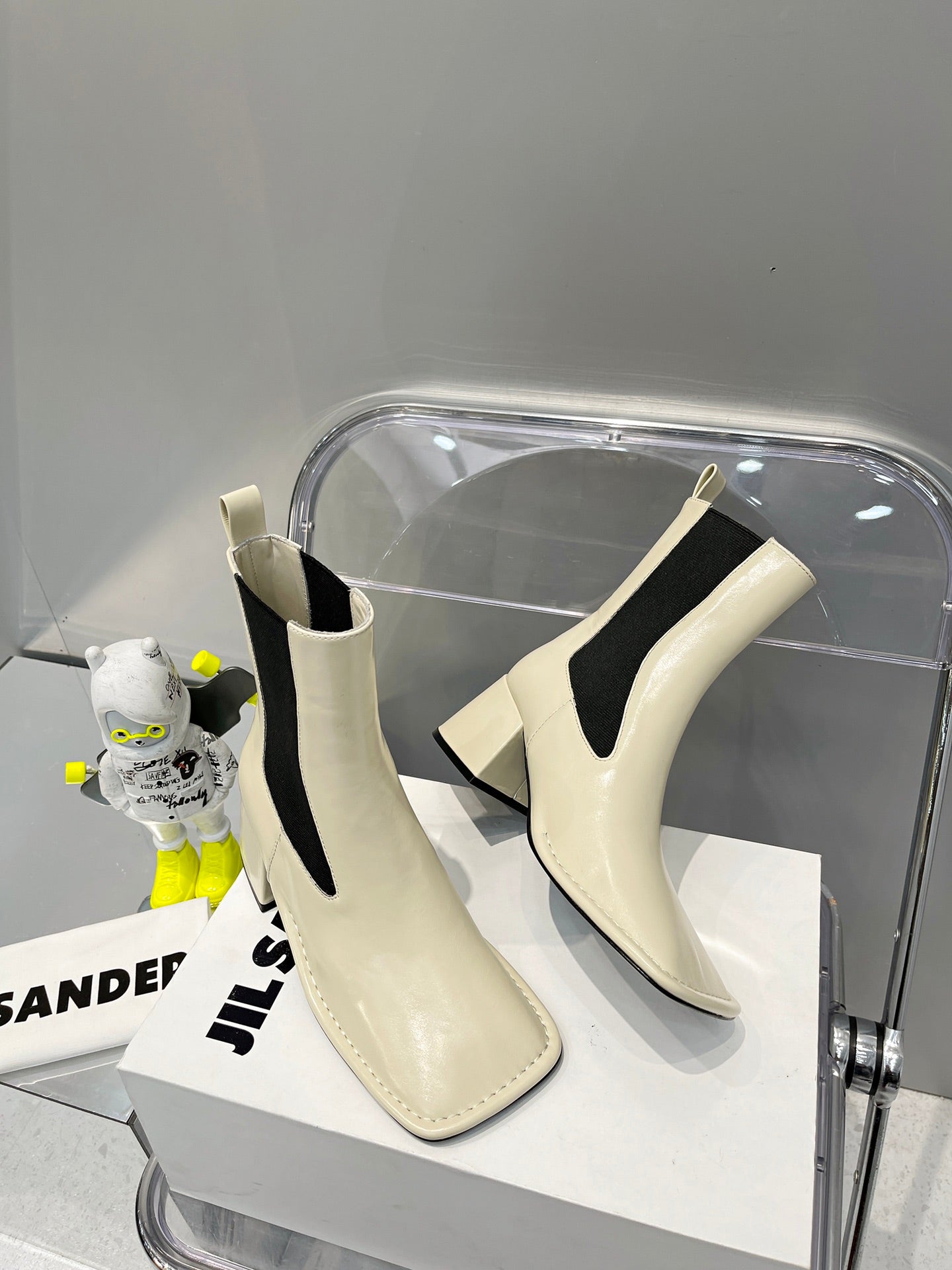 Jil sander-方頭高跟靴