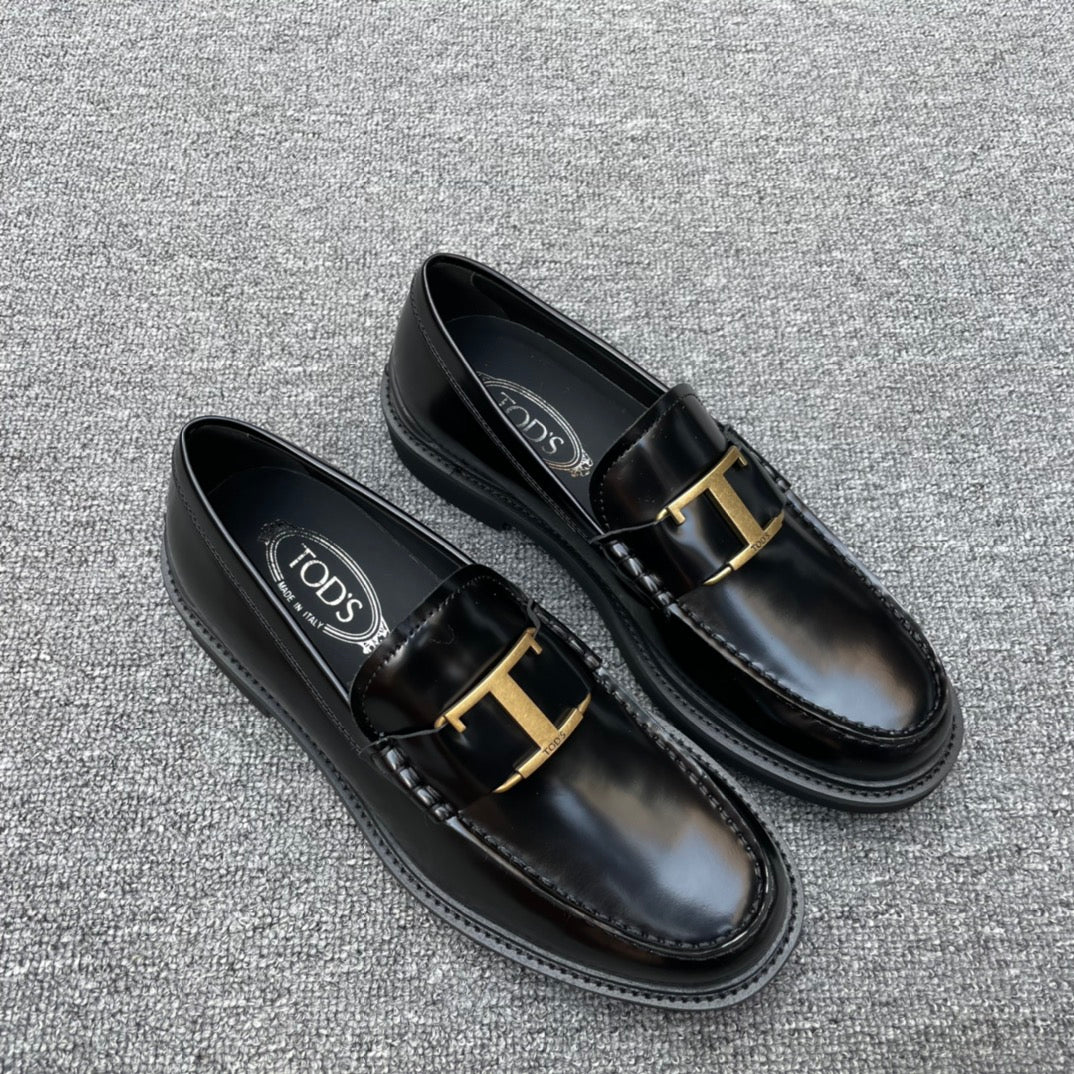 Tod-休閒皮鞋 福樂鞋 黑色