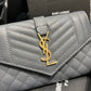 YSL 新品短夾 藍灰色金扣