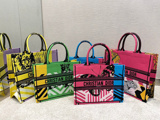 迪D家 Book Tote-大號41.5cm-彩色叢林系列 集合圖
