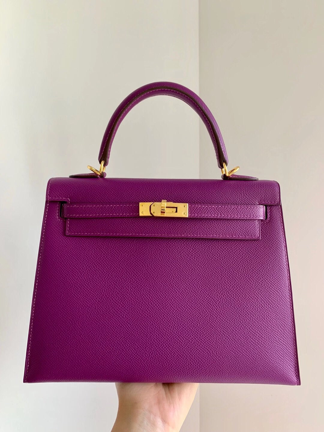 Hermes-Kelly 25-P9海葵紫-Epsom-金扣