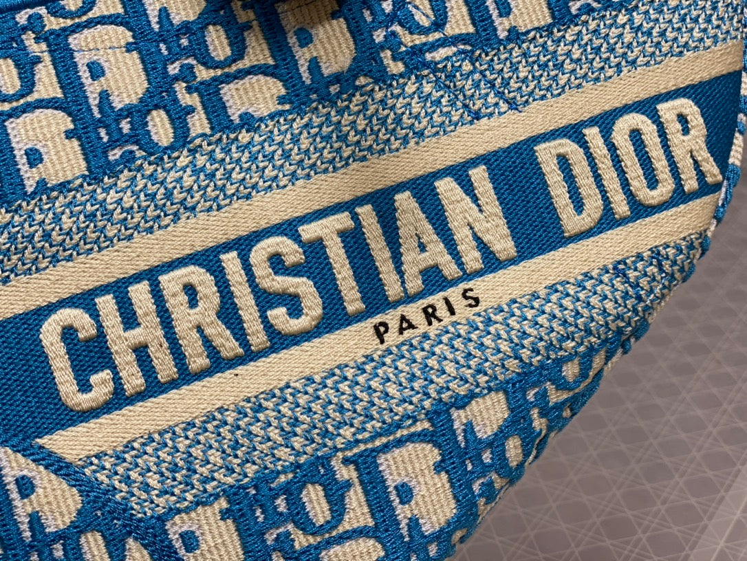 Dior Saddle 馬鞍包-刺繡-小號藍色-25cm