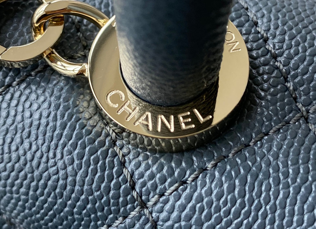 Chanel coco handle 小號-灰色香檳金扣