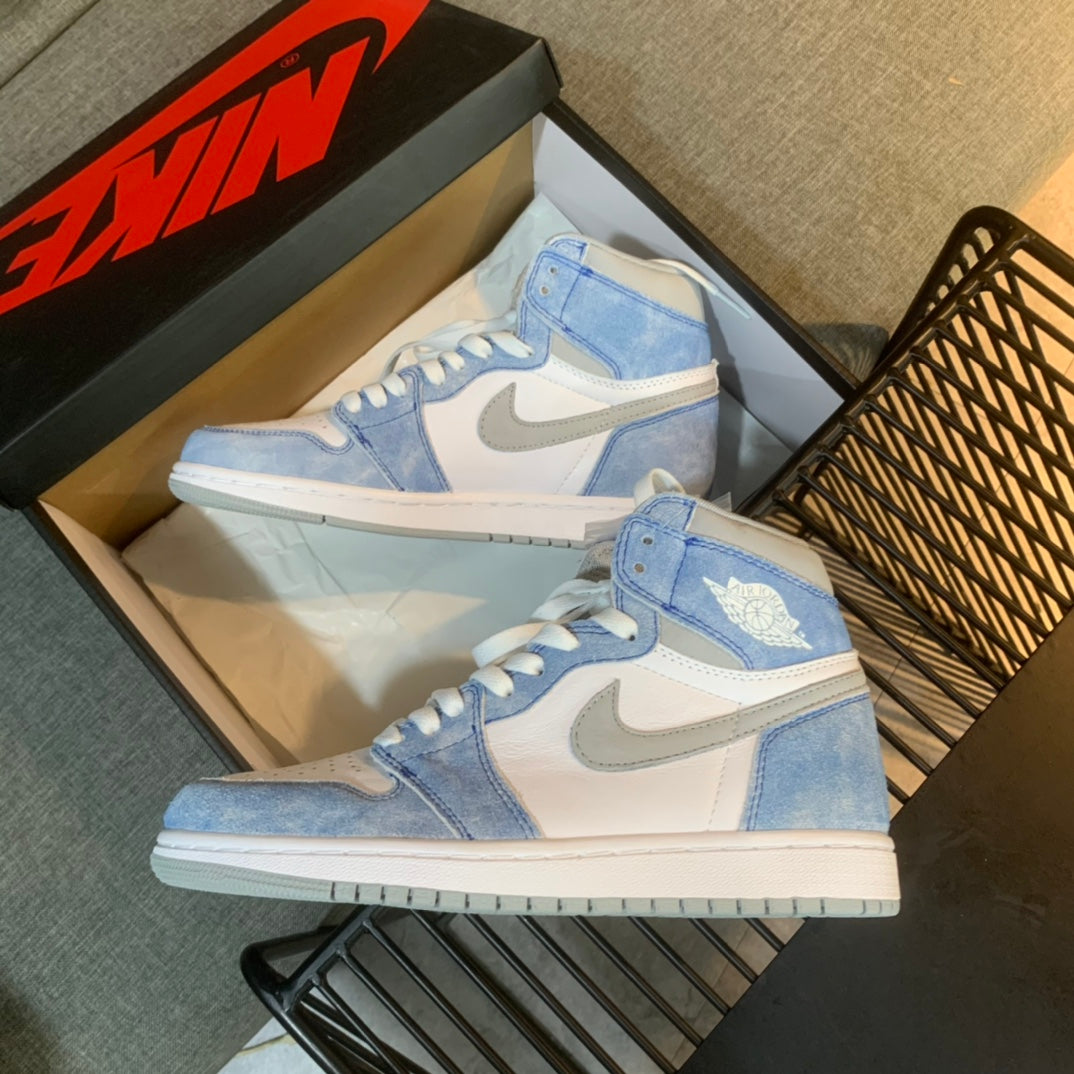 N1K- Air Jordan 1高筒板鞋 休閒鞋 水洗藍霧色
