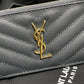 YSL 新品卡包-藍灰色金扣