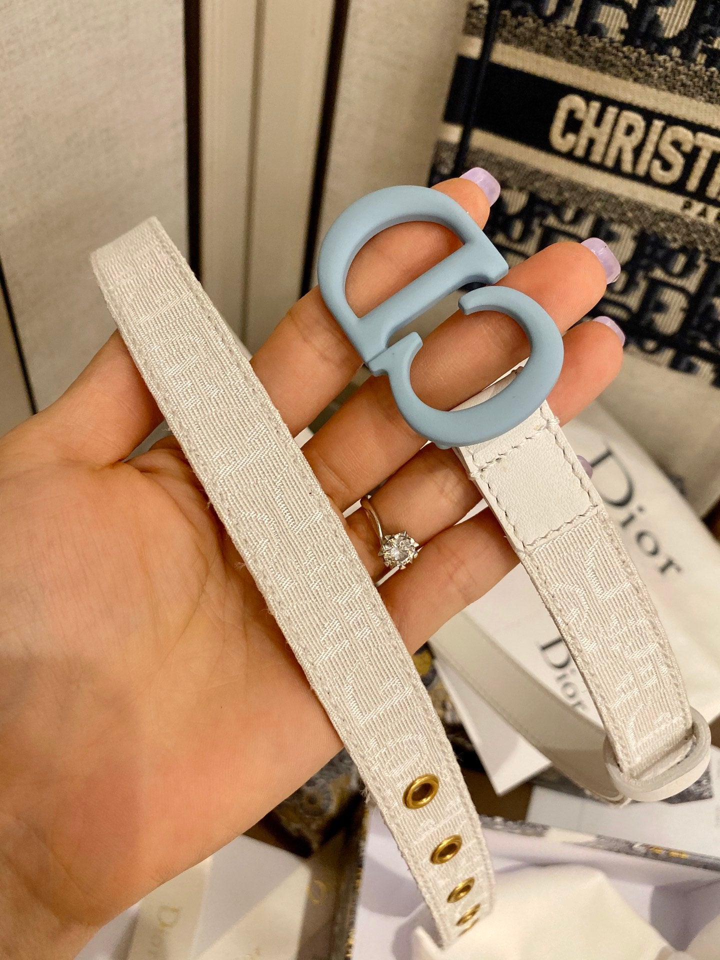 迪D家-白色皮帶-2.0cm