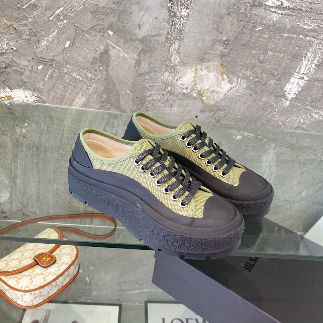 Jil sander-2022新款 帆布鞋 軍綠色