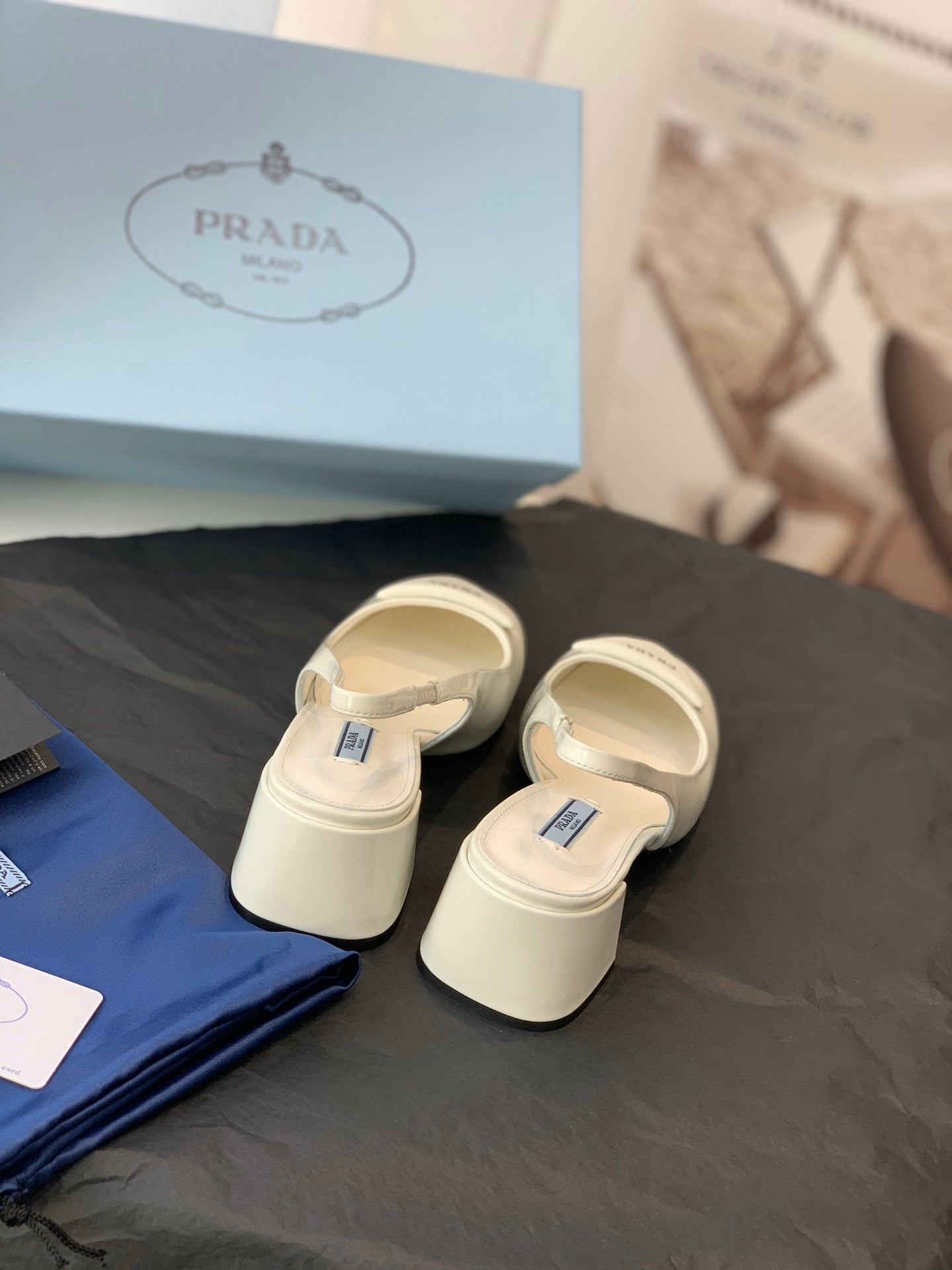 Prada 鞋-Prada 低跟 瑪莉珍鞋（白）