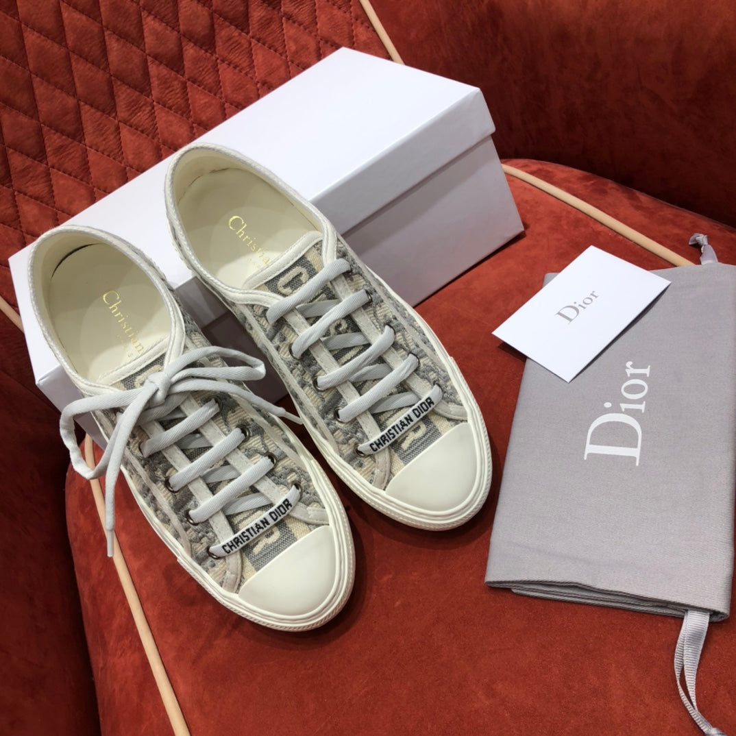 Dior鞋-Dior 岩石灰 印花帆布鞋