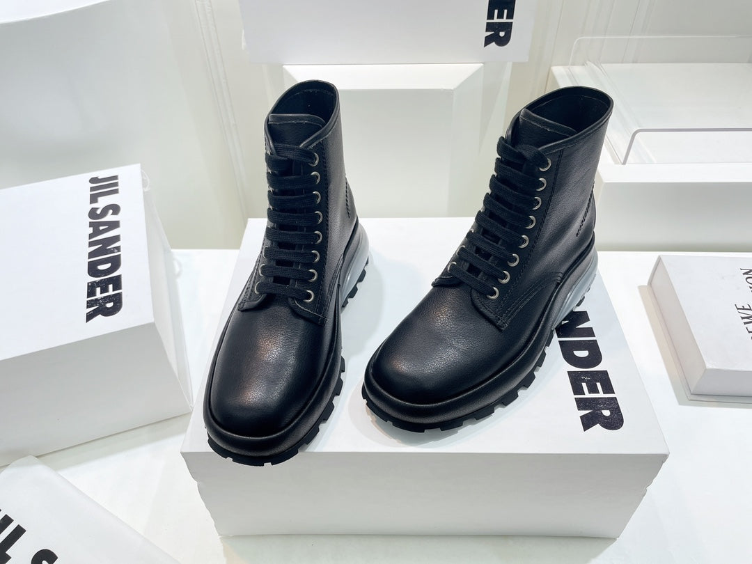 Jil sander-2022秋冬 爆休閒系列 厚底透明跟休閒短靴 情侶款