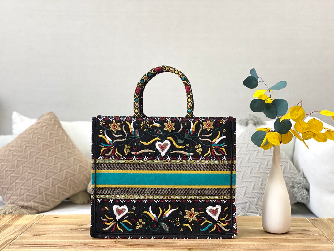 Dior Book Tote-大號41.5cm-黑花