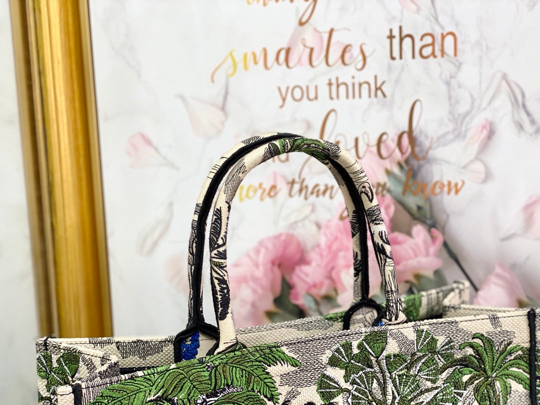 Dior Book Tote-大號41.5cm-綠椰子樹