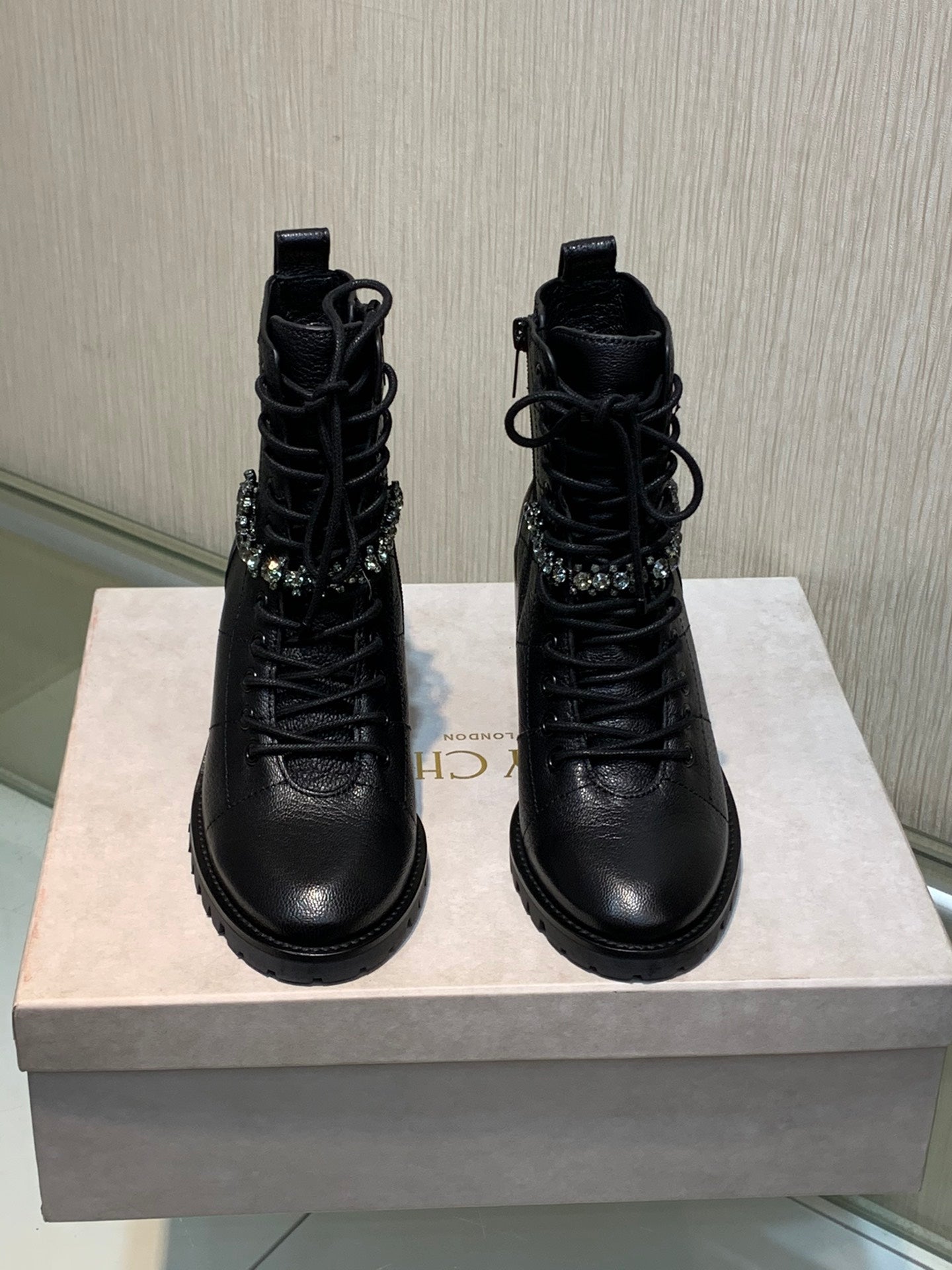 JC傑米-2022秋冬新款 施華洛奇水鑽女靴 6.5cm
