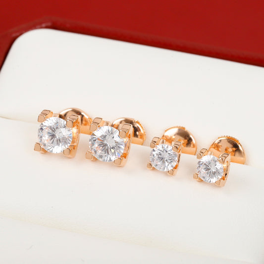 Cartier 牛角鑽石耳環-60分/一克拉