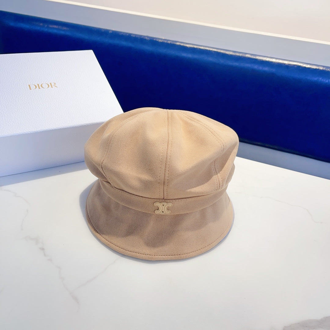 賽C家-麂皮絨漁夫帽 杏色