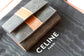 Celine TRIOMPHE CANVAS標誌印花和羊皮革折疊短款錢包