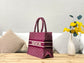 Dior Book Tote-小號36.5cm-紅色老花+天鵝絨