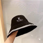 路L家-拼色邊大簷漁夫帽 黑色