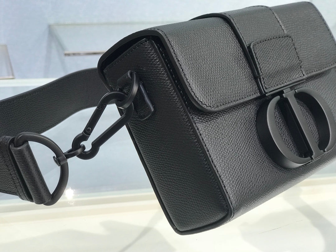 Dior 蒙田 Mini Box-磨砂扣-17.5cm-黑