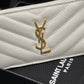 YSL 新品卡包_白色金扣