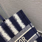 Dior Book Tote-小號36.5cm-深藍條紋