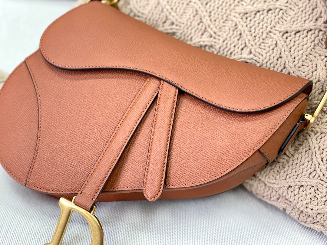Dior Saddle 馬鞍包-平紋-大號深古銅色-25.5cm