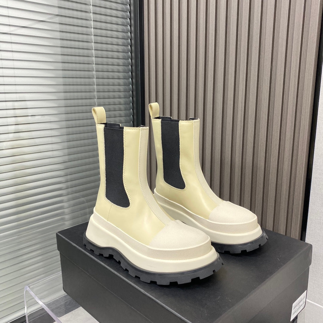 Jil sander-厚底短鞋 米白色