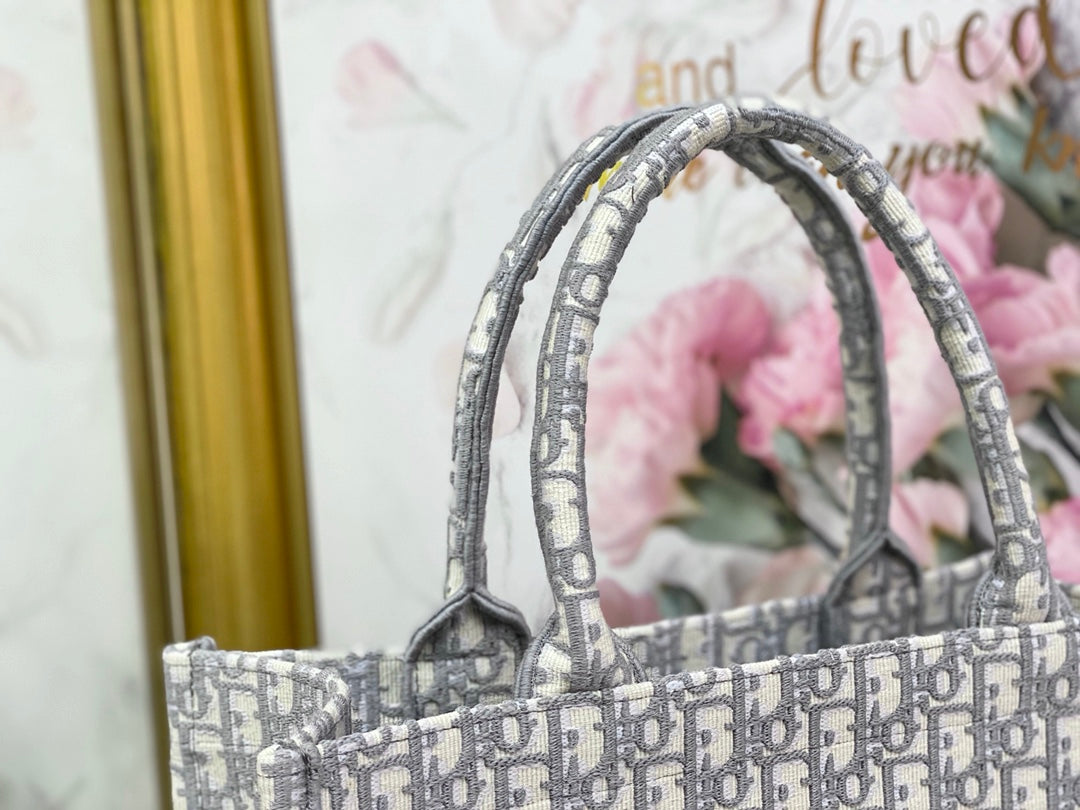Dior Book Tote-小號36.5cm-灰色老花