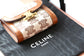 Celine 小號TRIOMPHE刺繡織物錢包-棕色