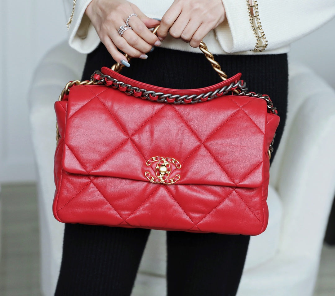 Chanel 19Bag-中號紅色